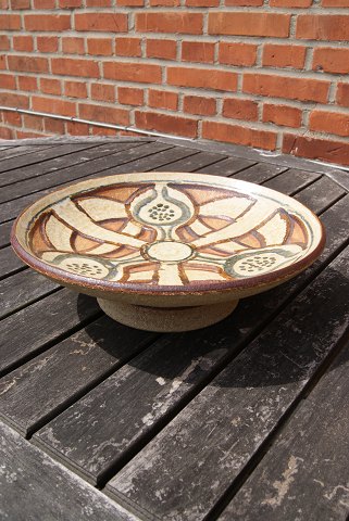 Söholm Keramik. Große Schüssel auf Fuß aus Steingut