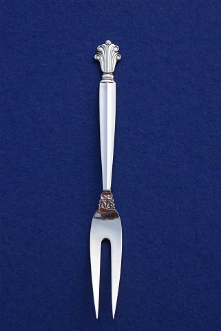 Acanthus Georg Jensen Danish silver flatware, meat fork 20.5cm