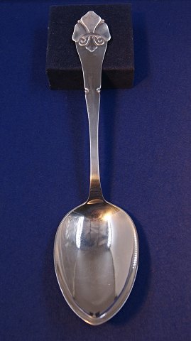 French Lily Danish silver flatware, soup ladle or large serving spoon 27.5cm from year 1926