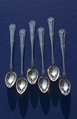 Herregaard Danish silver flatware, set of 6 Ice Spoons or Cafe Latte spoons 15.8cm