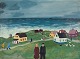 L'Art presents: 
Knud 
Kristensen, oil 
on canvas.
Naive 
landscape from 
Hanstholm, 
North Sea.