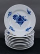 Blue Flower Plain Danish porcelain. Set of 10 Cake 

plates No 8092 of 1st quality.