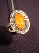 Silber Ring mit Bernstein. Silber 925 Ring Größe 56 Preis Dkr. 175, -