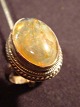 Silber Ring mit Quarz-Katzenauge. 925 Sterling Silber. Ring Größe 63 Preis Dkr. 175, -