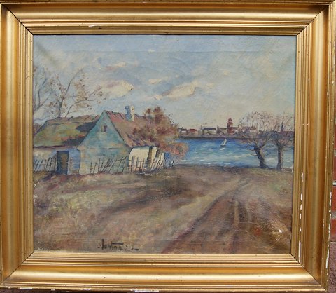 Gemälde von M. Vantore, Haus bei Guldborgsund