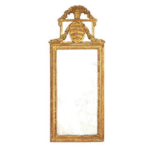 Gilt Gustavian mirror. Sweden circa 1780. 100x41cm