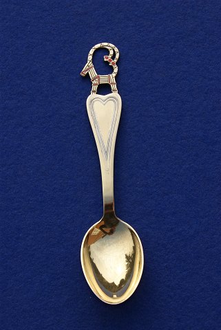 Michelsen Christmas spoon 1948 of Danish gilt sterling silver