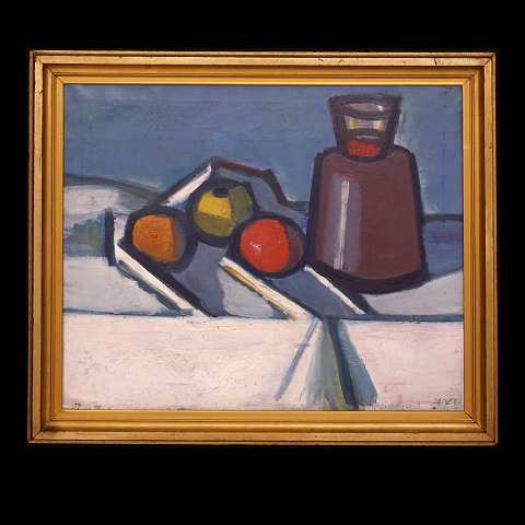 Karl Larsen, 1897-1977, Still life. oil on canvas. 
Signed and dated 1927. Visible size: 59x72cm. With 
frame: 72x85cm