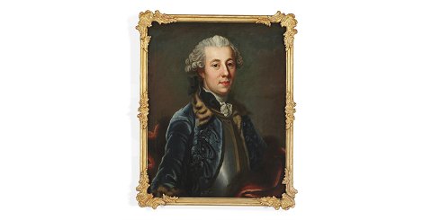 Maleri,
Portræt af antagelig
Friherre, Adolf Frederik Barnekow
1744-1787
samtidig Rokoko ramme.