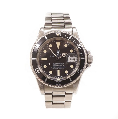 Rolex Submariner, stål. Ref. 1680. Ca. år 1977. D: 
40mm. Fremstår flot, ensartet patineret