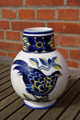 item no: po-Blå Fasan buttet vase -818