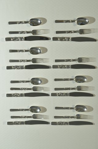 Georg Jensen silver cutlery Scroll Dinner set for 8 persons