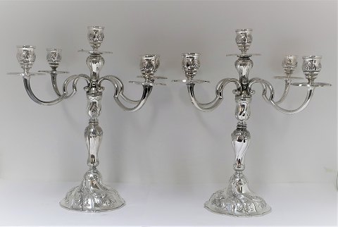 Axel Salomonsen. Sterling (925). 5-armed candlesticks. A pair. Height 35.5 cm.