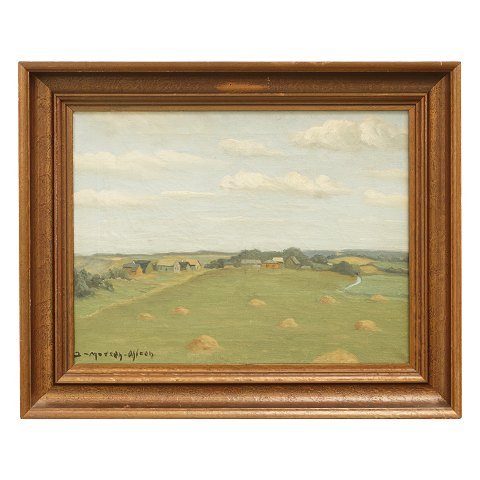 Jeppe Madsen-Ohlsen, 1891-1948, oil on canvas. 
Landscape. Signed. Visible size: 35x45cm. With 
frame: 48x58cm
