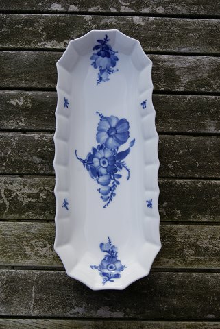Blaue Blume Eckig dänisch Geschirr, Rouladenplatte oder Spargelplatte mit hohem Rand Nr. 8609
