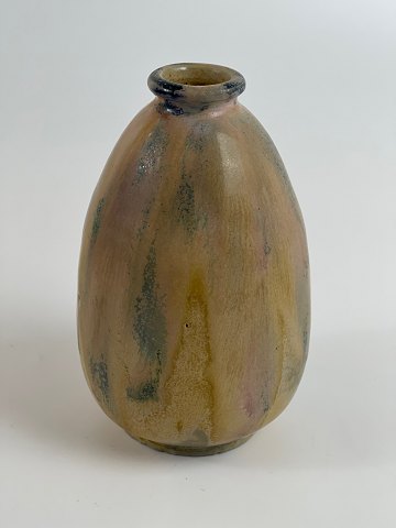 Keramikvase mit Laufglasur in Rosa, Gelb, Grau und Blau von Charles Greber, 
Frankreich, um 1930