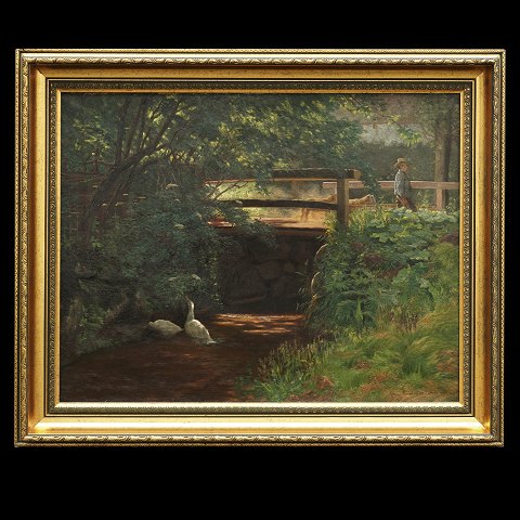 Simon Simonsen, landscape, oil on canvas. Signed 
and dated 1887. Visible size: 45x57cm. With frame: 
58x70cm