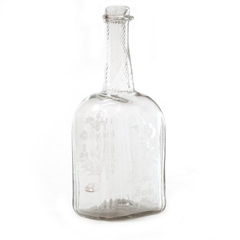 Large Norwegian glass carafe. Circa 1780-1800. H: 
28cm