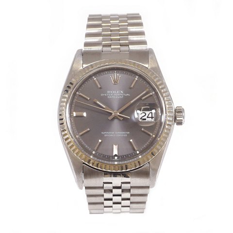 Rolex Oyster Perpetual Datejust, Stahl und 
Weissgold. Ref. 1601. Caliber 1570. um 1970. D: 
36mm