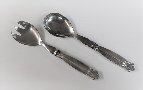 Georg Jensen. Silberbesteck (925). Königin. Gurkenset mit Stahl. Länge 15cm.