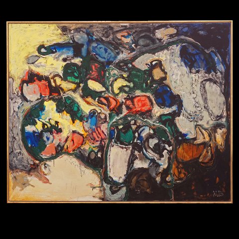 Mogens Balle, COBRA member, 1921-88, oil on 
canvas. Signed and dated 1976. Visible size: 
130x162cm. With frame: 134x166cm