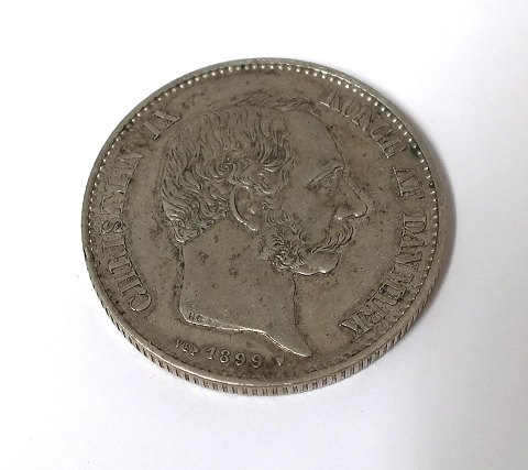 Dänemark. Christian IX. Silber 2 DKK von 1899.