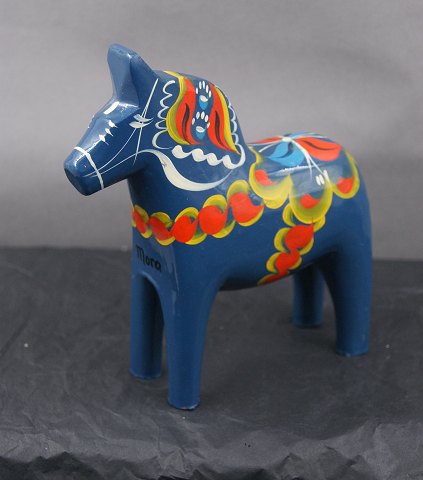 Blue Dala horse from Sweden H 14.5cms