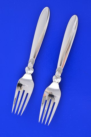 Kaktus Georg Jensen sølvbestik Vintage Frokostgaffel