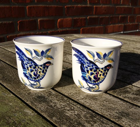 Blue Pheasant Royal Copenhagen China faience porcelain. 2 Mugs
