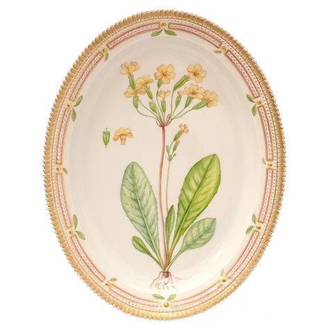 Large oval Royal Copenhagen plate 373" "Primula 
variabilis Gyoup".
Size: 40,5x31,5cm