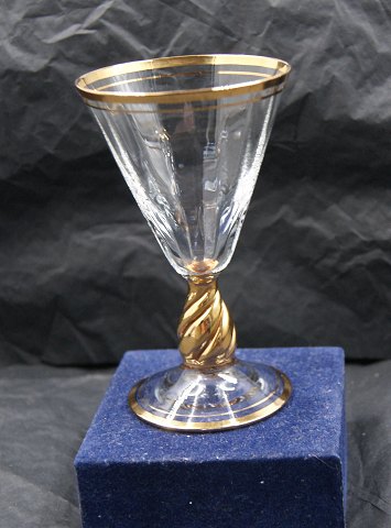 Ida glasses with goldby Holmegaard, Denmark. Schnapps H 8cm - Ö 4.5cm