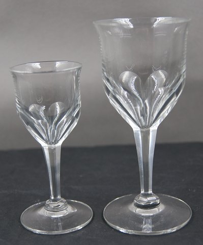 Oreste crystal glassware by Holmegaard, Denmark. Portwine and schnapps glasses 