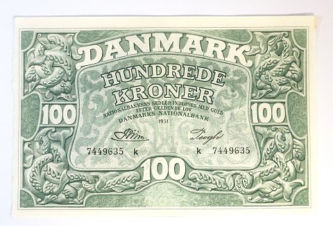 Dänemark. 100-DKK-Banknote 1951