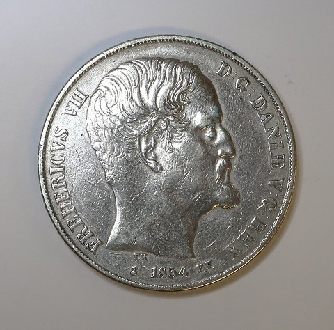 Dänemark. Friedrich VII. Silber 2 Rigsdaler 1854 FF