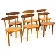 Kurt Østervig, Denmark, 1912-86: Set of 6 chairs, "Skagen". Leather seats