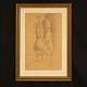 Harald Giersing, 1881-1927: "Zwei Frauen", Zeichnung. Signiert mit Monogramm. 
Lichtmasse: 47x29cm. Mit Rahmen: 61x43cm