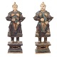 Aabenraa Antikvitetshandel präsentiert: Ein paar sehr grosse Ming-Kriegerfiguren. China um 1500. H: 83cm