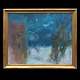 Oluf Høst, 1884-1966, oil on canvas: Winter sky, Bornholm, Denmark. Signed circa 
1950. Visible size: 64x79cm. With frame: 76x91cm