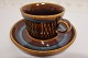 Cup and saucer
Søholm pottery/cheramics in Denmark
From the "Granit" which is often dark blue, but 
here it is in the very good and more rare colour 
brown/yellow-brown-blue
Stamp: Søholm Denmark Bornholmsk Stentøj
Modelno. 1829