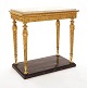 A gilt and signed late 18th century Gustavian console table. Sweden circa 1780. 
H: 85cm. Top: 85x45cm