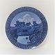 Royal Copenhagen. Memorial Plate # 144. Landscape with farm. Diameter 17.5 cm. 
Produced 1913.