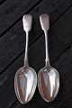 Russian silver flatware, pair of soup spoons 20.5cm from the period 1899-1908 with engravings