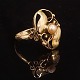 Art Nouveau Ring aus 14kt Gold mit Perle. Ringgr. 57