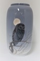 Royal Copenhagen. Vase with owl. Model 347-107. Height 21 cm. (1 quality)