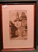 Litograph by H. Kruuse with a motive from the German town Rothenburg ob der Tauber.