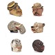 Satz von sechs 
dekorativen 
Masken aus 
einem ...