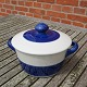 Blue Koka Swedish porcelain, covered pots with 2 
handles