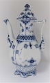 Royal Copenhagen. Blue Fluted, Full lace. Mocha pot. Model 1030. Height 22 cm. 
(2 quality)