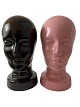 THE PINK HEAD IS SOLD. Ceramic hat head from the German workshop Scheurich, West Germany. One black and one pink in stock.