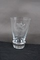 Danish freemason glasses, beer glasses for St. Johs. Lodge Cimbria Orient in Aalborg, engraved with freemason symbols, on an edge-cutted foot